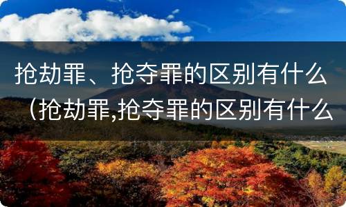 抢劫罪、抢夺罪的区别有什么（抢劫罪,抢夺罪的区别有什么不一样）