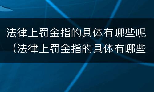 法律上罚金指的具体有哪些呢（法律上罚金指的具体有哪些呢）