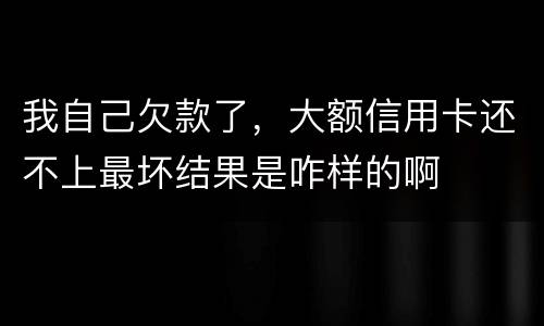 我自己欠款了，大额信用卡还不上最坏结果是咋样的啊