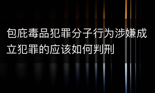 包庇毒品犯罪分子行为涉嫌成立犯罪的应该如何判刑