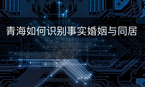 青海如何识别事实婚姻与同居
