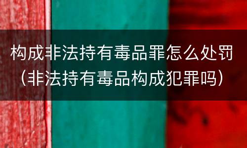构成非法持有毒品罪怎么处罚（非法持有毒品构成犯罪吗）