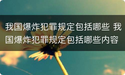 我国爆炸犯罪规定包括哪些 我国爆炸犯罪规定包括哪些内容