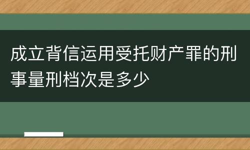 成立背信运用受托财产罪的刑事量刑档次是多少