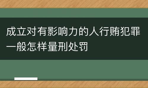 成立对有影响力的人行贿犯罪一般怎样量刑处罚