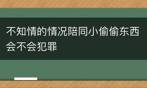 不知情的情况陪同小偷偷东西会不会犯罪