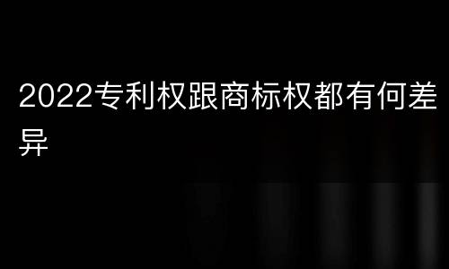 2022专利权跟商标权都有何差异