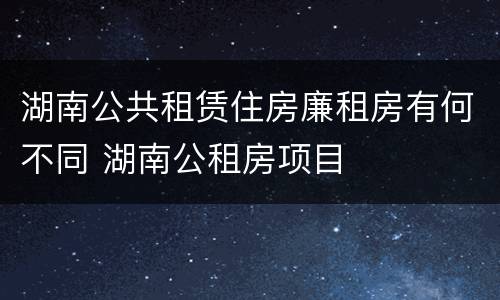 湖南公共租赁住房廉租房有何不同 湖南公租房项目