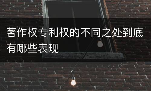 著作权专利权的不同之处到底有哪些表现