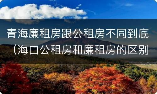 青海廉租房跟公租房不同到底（海口公租房和廉租房的区别）