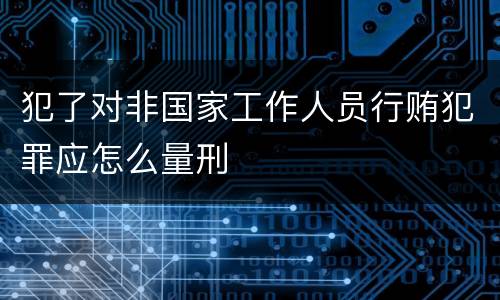 犯了对非国家工作人员行贿犯罪应怎么量刑