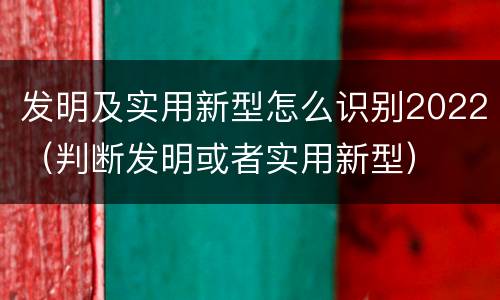 发明及实用新型怎么识别2022（判断发明或者实用新型）