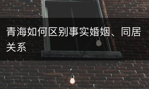 青海如何区别事实婚姻、同居关系