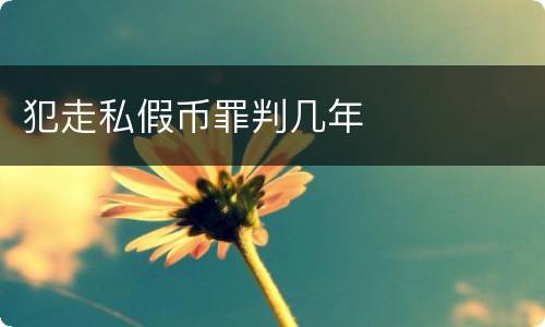 犯走私假币罪判几年