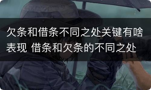 欠条和借条不同之处关键有啥表现 借条和欠条的不同之处