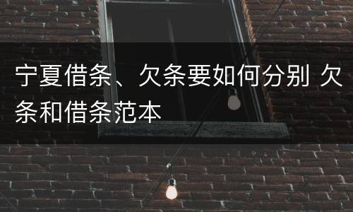 宁夏借条、欠条要如何分别 欠条和借条范本