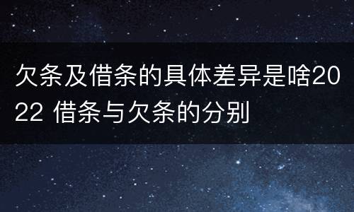 欠条及借条的具体差异是啥2022 借条与欠条的分别