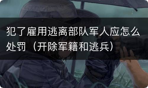 犯了雇用逃离部队军人应怎么处罚（开除军籍和逃兵）