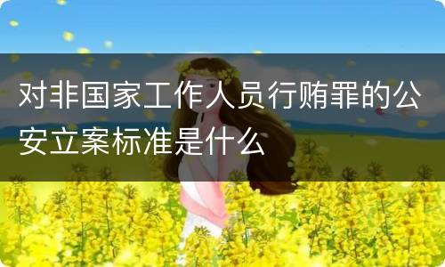 对非国家工作人员行贿罪的公安立案标准是什么