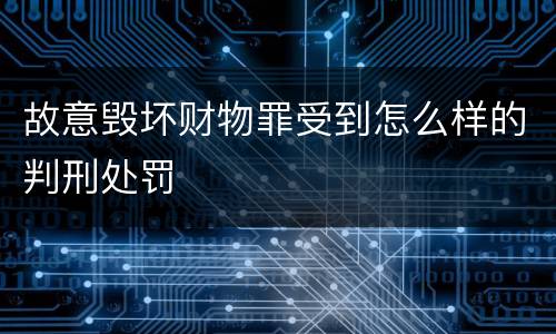 故意毁坏财物罪受到怎么样的判刑处罚