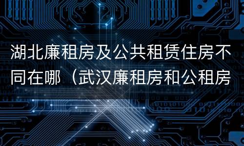 湖北廉租房及公共租赁住房不同在哪（武汉廉租房和公租房的区别）