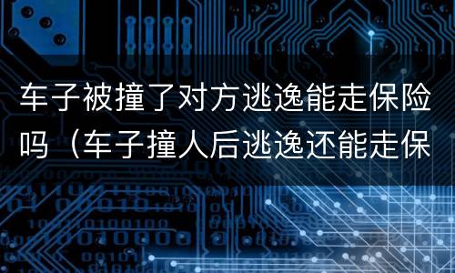 车子被撞了对方逃逸能走保险吗（车子撞人后逃逸还能走保险吗）