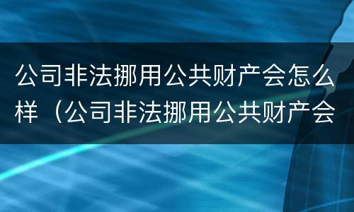 公司非法挪用公共财产会怎么样（公司非法挪用公共财产会怎么样处理）