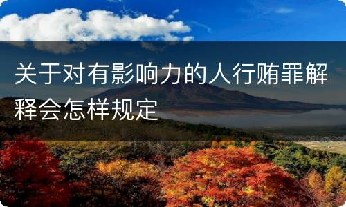 关于对有影响力的人行贿罪解释会怎样规定