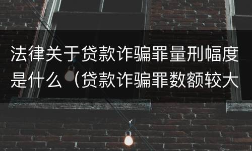 法律关于贷款诈骗罪量刑幅度是什么（贷款诈骗罪数额较大标准）