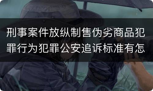 刑事案件放纵制售伪劣商品犯罪行为犯罪公安追诉标准有怎样的规定