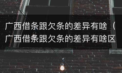 广西借条跟欠条的差异有啥（广西借条跟欠条的差异有啥区别）
