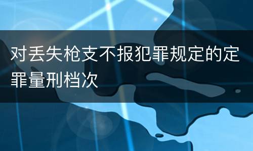 对丢失枪支不报犯罪规定的定罪量刑档次
