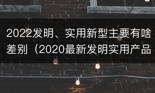 2022发明、实用新型主要有啥差别（2020最新发明实用产品）