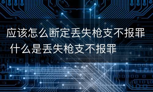 应该怎么断定丢失枪支不报罪 什么是丢失枪支不报罪