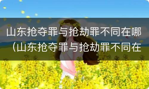 山东抢夺罪与抢劫罪不同在哪（山东抢夺罪与抢劫罪不同在哪里）