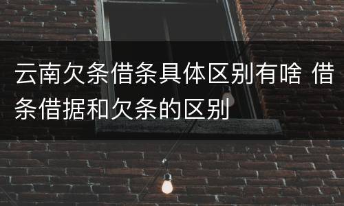 云南欠条借条具体区别有啥 借条借据和欠条的区别