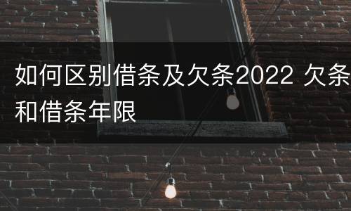 如何区别借条及欠条2022 欠条和借条年限