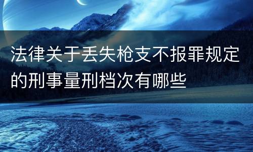 法律关于丢失枪支不报罪规定的刑事量刑档次有哪些