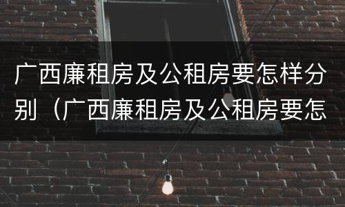 广西廉租房及公租房要怎样分别（广西廉租房及公租房要怎样分别申请呢）