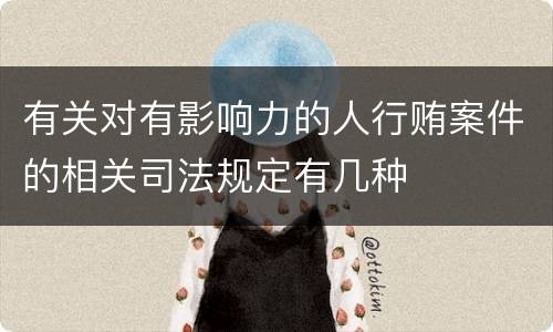 有关对有影响力的人行贿案件的相关司法规定有几种