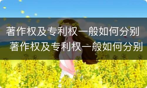 著作权及专利权一般如何分别 著作权及专利权一般如何分别授权
