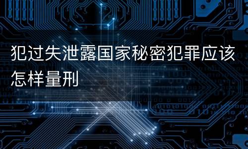 犯过失泄露国家秘密犯罪应该怎样量刑
