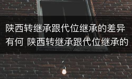 陕西转继承跟代位继承的差异有何 陕西转继承跟代位继承的差异有何区别