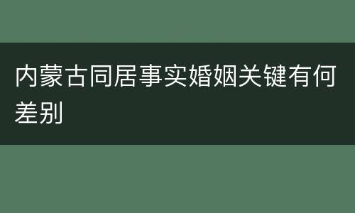 内蒙古同居事实婚姻关键有何差别