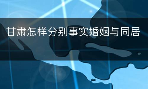 甘肃怎样分别事实婚姻与同居