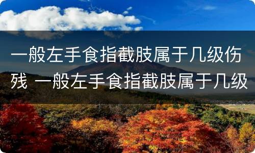 一般左手食指截肢属于几级伤残 一般左手食指截肢属于几级伤残啊
