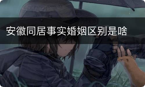 安徽同居事实婚姻区别是啥