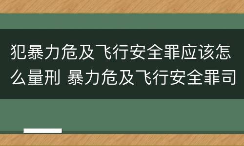 犯暴力危及飞行安全罪应该怎么量刑 暴力危及飞行安全罪司法解释