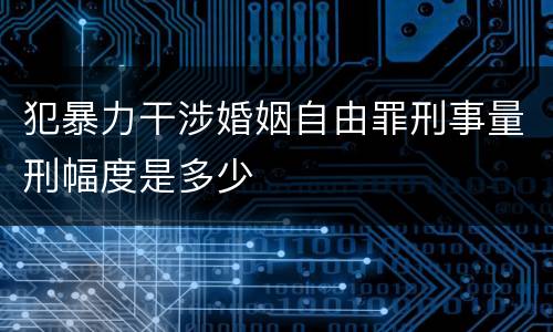 犯暴力干涉婚姻自由罪刑事量刑幅度是多少