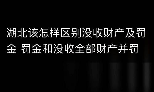 湖北该怎样区别没收财产及罚金 罚金和没收全部财产并罚